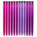 12 Pcs Colored Hair Extensions Colorful Clip in Hair Extensions 22 inch Synthetic Straight Hair Extensions for Kids Girls Women Dark purple