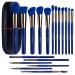 BS-MALL Makeup Brushes Premium Synthetic Foundation Powder Concealers Eye Shadows Makeup 18 Pcs Brush Set Dark Blue with case