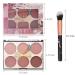 KAYNEST 6 Colors Matte Blush Palette with Marble Makeup Brush - Rose Pink Light-Luxury Contour & Highlight Face Palette (#B) - Buy Online on SooperMarket.com