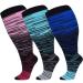 3PCS Plus Size Compression Socks Extra Wide Calf Women Men Large Size Knee High 20-30 mmhg Circulation for Varicose Veins Swelling 2xl 3xl 4xl 3pcs Color 4X-Large