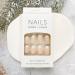 Glossy White French Tip Almond Shape Press-On Nails - Medium Length | Full Cover Acrylic False Nails with Cute Design for Women - Buy Online on SooperMarket.com