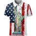 Men's 2023 Summer Polo Tops: 4th of July American Flag Zipper Up Polo Shirt - C-blue 3X-Large - Buy Online on SooperMarket.com