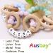 Personalized Name Baby Keepsake Rattle | Ausbay Customizable Teether Toy with Beech Wood Rings | Ideal for Girls Baby Shower (Black) - Buy Online on SooperMarket.com