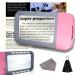VOCA Magnifying Glass with Light 3X Large Rectangle Reading Magnifier with 10 LEDs for Seniors with Macular Degeneration Newspaper Books Small Print for Low Visions (Pink)