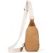 Higton Original Crossbody Diaper Bag - Small Compact Light Brown with Ivory Strap | Organized & Stylish for Parents - Shop Now! - Buy Online on SooperMarket.com