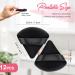 AMMON 12 Pcs Black Powder Puff Set - Soft Velour Makeup Sponge Puffs for Loose Mineral Powder, Cosmetic Body Contouring Tools - Buy Online on SooperMarket.com