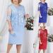 Womens Plus Size Floral Lace Sheath Dress - Knee Length Work Casual Party Cocktail Dress (Blue, Size L) - Buy Online on SooperMarket.com