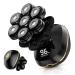 ROSSIFUR Head Shavers Upgrade 6-in-1 Electric Head Shavers for Bald Men Wet/Dry LED Display Rechargeable 7D Rotary Shaver Grooming Kit with Type-C Charge Dark Black