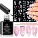 Beetles 5D Nail Art Stickers Decals Gel Top Coat Embossed Flower Gel Nail Art Design Pegatinas U as No Wipe Gel Top Coat Nail Tweezer Manicure Decorations Gift for Women 1-top Coat & Stickers Elegant Flower