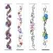 New Belt Belly Button Tattoo Stickers  4Pcs Temporary Tattoos  Waterproof Tattoo Stickers for Women Girls Teens Butterfly Flower Design