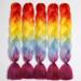 Showjarlly Jumbo Braid Art Hair Extensions - 24 inch Ombre KanCalon Braid for Crochet & Box Braids - 5 Pack in Orange/Yellow/Blue/Purple/Red - Buy Online on SooperMarket.com