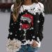 Women's Christmas Snowman & Penguin Print Sweatshirt | O-Neck Raglan Pullover | Cozy Xmas Jumper | Black, Size S - Buy Online on SooperMarket.com