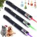 3 PCS Green Red Violet Long Range Dot Clicker Toy Pen for Indoor Interactive Teaching, Cat Toys Pointer, Puppy Kitten Lazer Toy, Bright Clicker for Dog Cat Training Exercise