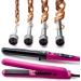 Deluxe Beauty Professional 8 Piece Interchangeable Flat and Curling Iron Set - Instant Hair Straightening and Curling - Pink - Buy Online on SooperMarket.com