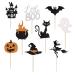 Cosswe Cupcake Toppers Pack of 18 Glitter Halloween Cupcake Topping