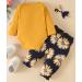 Koonde Baby Girl Clothes 3-Piece Outfit Set | Romper, Trouser & Headband | Newborn to 24 Months | 12-18 Months | Yellow + Navy - Buy Online on SooperMarket.com