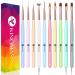 KINGMAS 10Pcs Nail Art Brushes Nail Gel Polish Painting Brush Drawing Pen Nail Liner Brush and Nail Dotting Pen for Gel Polish DIY Manicure Salon at Home