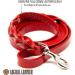 Logical Leather 6FT Braided Dog Leash - Heavy Duty Full Grain Leather Lead in Red - Buy Online on SooperMarket.com