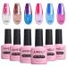 AIMEILI Gel Nail Polish Set Soak Off UV LED Temperature Colour Changing Chameleon Gel Polish Multicolour/Mix Colour/Combo Colour of 6pcs X 10ml - Gift Kit 14 KIT6-14 1.67 ml (Pack of 6)