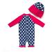 Bonverano Baby Girls UPF 50+ Sunsuit with Sun Cap - Rose Red (9-12 Months) - Buy Online on SooperMarket.com
