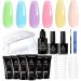 Beetles Gel Poly Extension Nail Kit - 6 Colors Blue Green Nude Pink | UV Lamp, Base & Top Coat for Summer Nails - Buy Online on SooperMarket.com