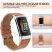 Tobfit Genuine Leather Band for Fitbit Charge 5 - Brown | Replacement Watchband Straps for Men and Women | Fits Wrist Sizes 5.7 - 8.7 | Accessories for Fitbit Charge 5 - Buy Online on SooperMarket.com
