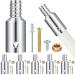 6 Pcs Threaded Tip Replacement Ultra Threaded Tip Repair Kit Pole Handle Replacement Extension Pole Adapter Tips Metal Threaded Handle Tips End Adapter for 1 Inch Wood Metal Pole Stick Mop Broom Brush