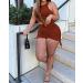 Summer Ribbed Tank Crop Top & Ruched Shorts Set - Brown | Large - Buy Online on SooperMarket.com