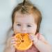 Nuby 100% Soft Silicone Teether with Massaging Bristles - Orange | Soothes Baby's Gums - Buy Online on SooperMarket.com