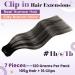 Buy Laavoo Ombre Clip-In Extensions - Real Hair 7PCs 105g 35cm Balayage Black/Silver | Remy Hair Quality - Buy Online on SooperMarket.com
