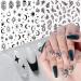 Black Skull Goth Nail Art Stickers - 3D Horror Butterfly Flame Moon Stars Rose Decals - Manicure Decoration Supplies - Buy Online on SooperMarket.com
