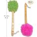 Shower Loofah Body & Back Scrubber - Exfoliating Bath Brush with Long Wooden Handle - 2-Pack for Men & Women - Buy Online on SooperMarket.com