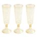 WELLIFE 50 Pack Gold Glitter Plastic Champagne Flutes, 5.5 OZ Disposable Champagne Glasses for Champagne, Premium Plastic Toasting Flutes Perfect for Wedding and Party