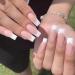 Long French False Nails Square 24PCS French Tip False Nails Matte Nude White Fake Nails Full Cover Press on Nails with Jelly Glue Stick on Nails for Women Girls Nails Art Long Square White Matte