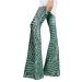 TUNUSKAT Sequin Pants for Women 70s Sparkly High Waist Wide Leg Palazzo Pants Night Club glitter Flare Trousers Disco Outfits X-Large A1_army Green