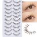 outopen 10 Pairs Brown Lashes Natural Look Manga Lashes 5-13MM Short False Eyelashes Handmade Clear Band Wispy Eyelashes For Daily Work Lashes Easy To Apply (B01)