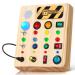 Norbase Montessori Toy Busy Board with LED Montessori Baby Toys from 1 2 3 years Activity Board children's toys from 1 year wooden toys from 1 year gifts for young girls