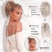 PORSMEER 10 Inch Claw Clip Ponytail Hair Extension in Silver Blonde - Messy Bun Chignon Updo for Women and Girls - Buy Online on SooperMarket.com