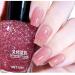 TBeautfave Pink Glitter Nail Polish Glitter Nail Polish Quick Dry Long Lasting Nail Varnish - Water Based No Need Cure Nail Gel Polish Non-Toxic Breathable Nail Polish Home Nail Art 23