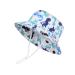 LANGZHEN Beach Sun Protection Hat for Baby Girls Adjustable Toddler Kids Hat Wide Brim Summer Play Hat with Chin Strap Multicolor Dinosaurs 4-8 Years
