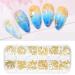 WEILUSI 3D Nail Art Steel Studs Summer Metal Nail Charms Sparkle Gold Metal Nail Studs Jewels Mix Shapes Shell Starfish Pineapple Feathers Rivet Design for Women Nail DIY Tools Manicure Decorations 1Box summer ocean meta...