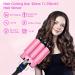 Awhoas 3 Barrel Curling Iron 32MM Hair Waver | Triple Barrel Hair Crimper for Women | Pink Curling Wand with LCD Temp Display - Buy Online on SooperMarket.com