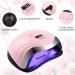 168W Aokyom UV LED Nail Dryer Lamp - Smart Sensor LCD Timer & Versatile for All Gel Nail Polish - Silver Pink - Buy Online on SooperMarket.com