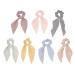 Chiffon Scarf Hair Scrunchies 14 Pack - 7 Striped 7 Solid - Women's Stylist Accessories - Buy Online on SooperMarket.com