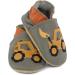 Dotty Fish Soft Leather Baby Shoes - Non-Slip Suede Soles for Boys | Yellow Digger Design | 0-6 Months to 4-5 Years - Buy Online on SooperMarket.com