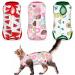 3 Pieces Cat Recovery Suit Kitten Recovery Suit E-Collar Alternative for Cats and Dogs Abdominal Skin Anti Licking Pajama Suit Multi Style Medium