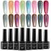 MIZHSE Holographic Gel Nail Polish  Galaxy Glossy Chameleon Nail Lacquer Glitter Gel Polish Set  Sparkle Laser Gel Polish Nail Art Salon at Home Gift Set Holographic Gel Polish