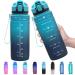 ZOUNICH drinking bottle Children's outlet-safe 1l/700ml/500ml-BPA free drinking bottles Sport Tritan plastic water bottle for bicycle school carbon dioxide Suitable dishwasher-proof sports bottle 700ml/24oz dark green/dark blue color gradient