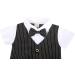 AmzBarley Baby Boys Tuxedo Rompers Suit | Formal Outfit for Kids | Gentleman Dress Shirt Pants Vest Bowtie | Black 1-2 Years - Buy Online on SooperMarket.com