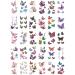 Yesallwas 30 Sheets Butterfly Temporary Tattoos For Women  Waterproof long lasting 3D Fake Tattoos Stickers (Y)